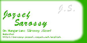 jozsef sarossy business card